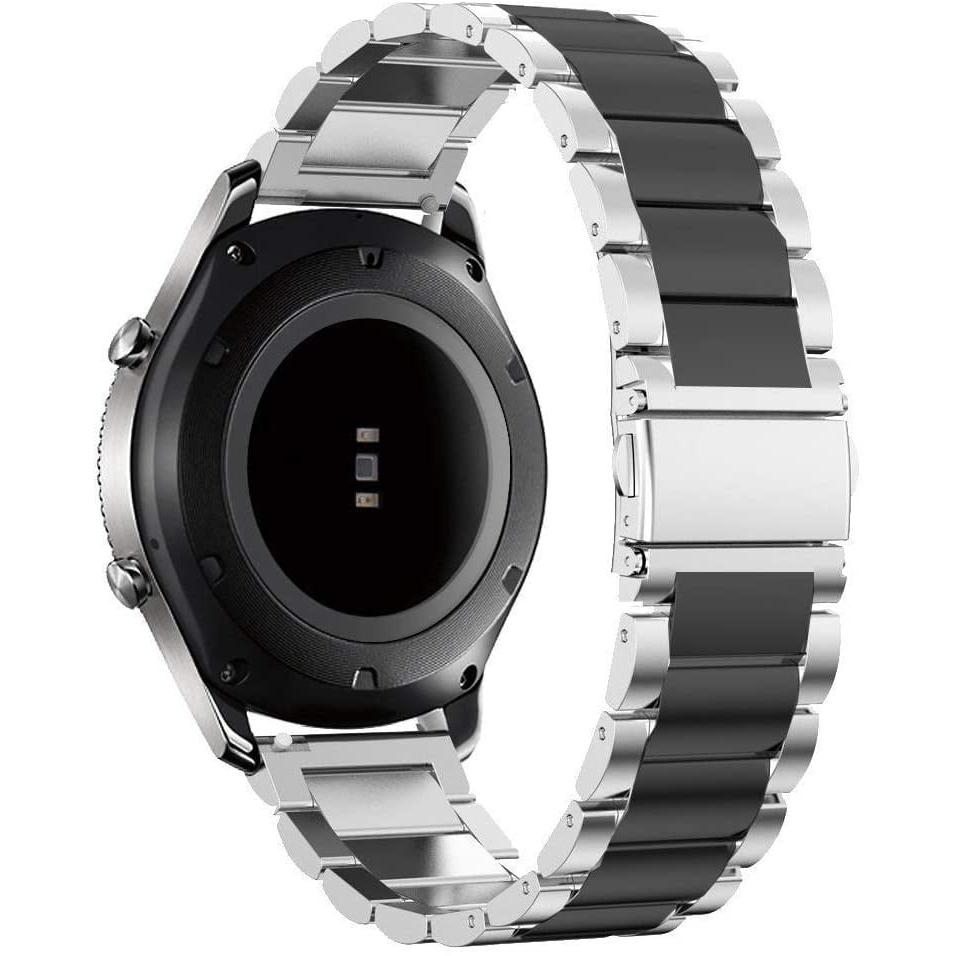 Thumbnail - Strap-it Stahlarmband (Edelstahl), Uhrenarmband, Schwarz, Silber, Mehrfarbig