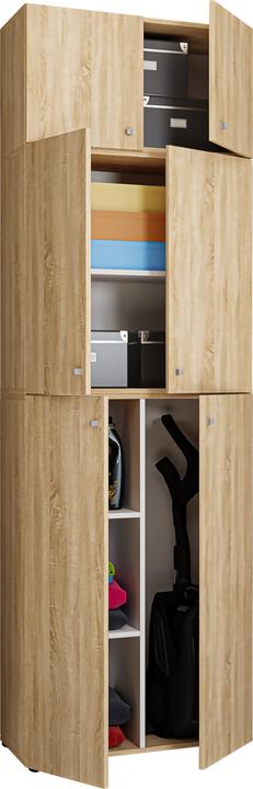 Image du produit VCM Holz Besen Putzschrank Lona mit Drehtüren Aufsatz (70 x 39 x 223 cm)