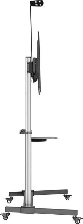 Image du produit Manhattan Support TV multimédia en aluminium sur roulettes, réglable en hauteur (100", 80 kg)