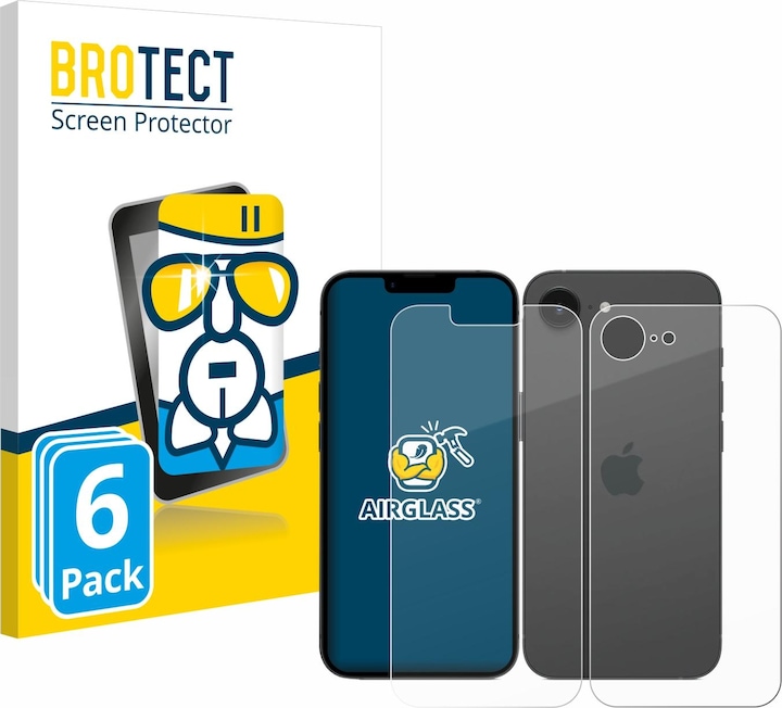 Produktbild BROTECT Schutzglas Schutzfolie Displayschutz Display Schutz Glas Folie klar (6 Stück, Apple iPhone 16e)