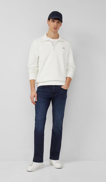 Produktbild s.Oliver Sweatshirt Sweatshirt mit Troyer-Kragen und Logo-Patch (S)