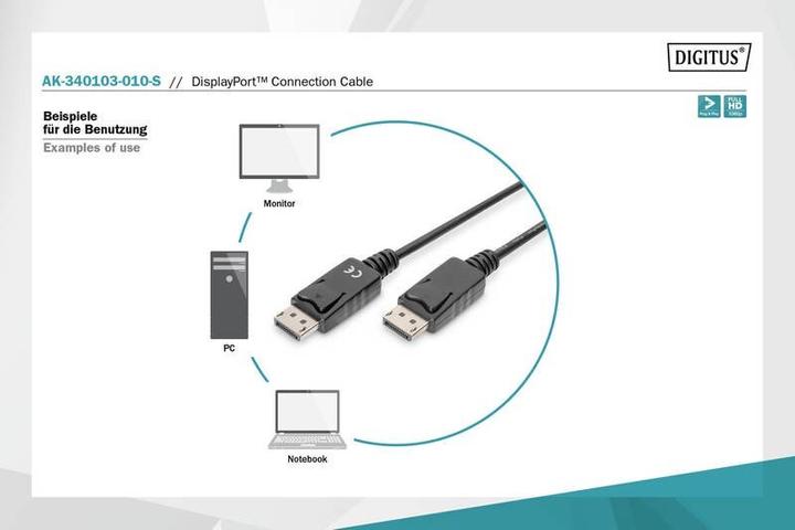 Immagine prodotto Digitus DisplayPort — DisplayPort (1 m, DisplayPort)