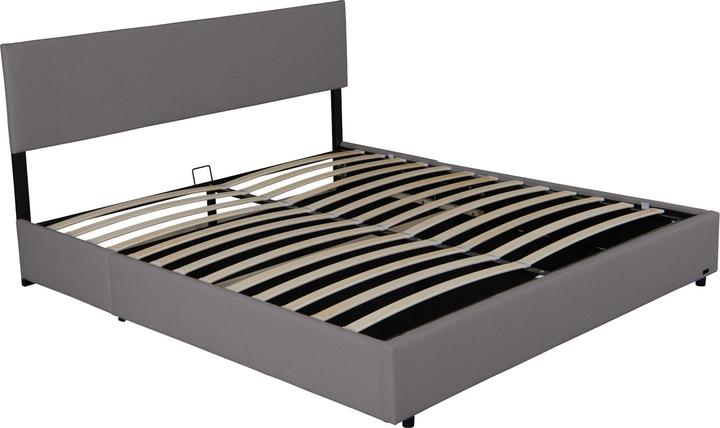 Corium Polsterbett Juva Cord mit Lattenrost 160x200 cm Grau (160 x 200 cm)