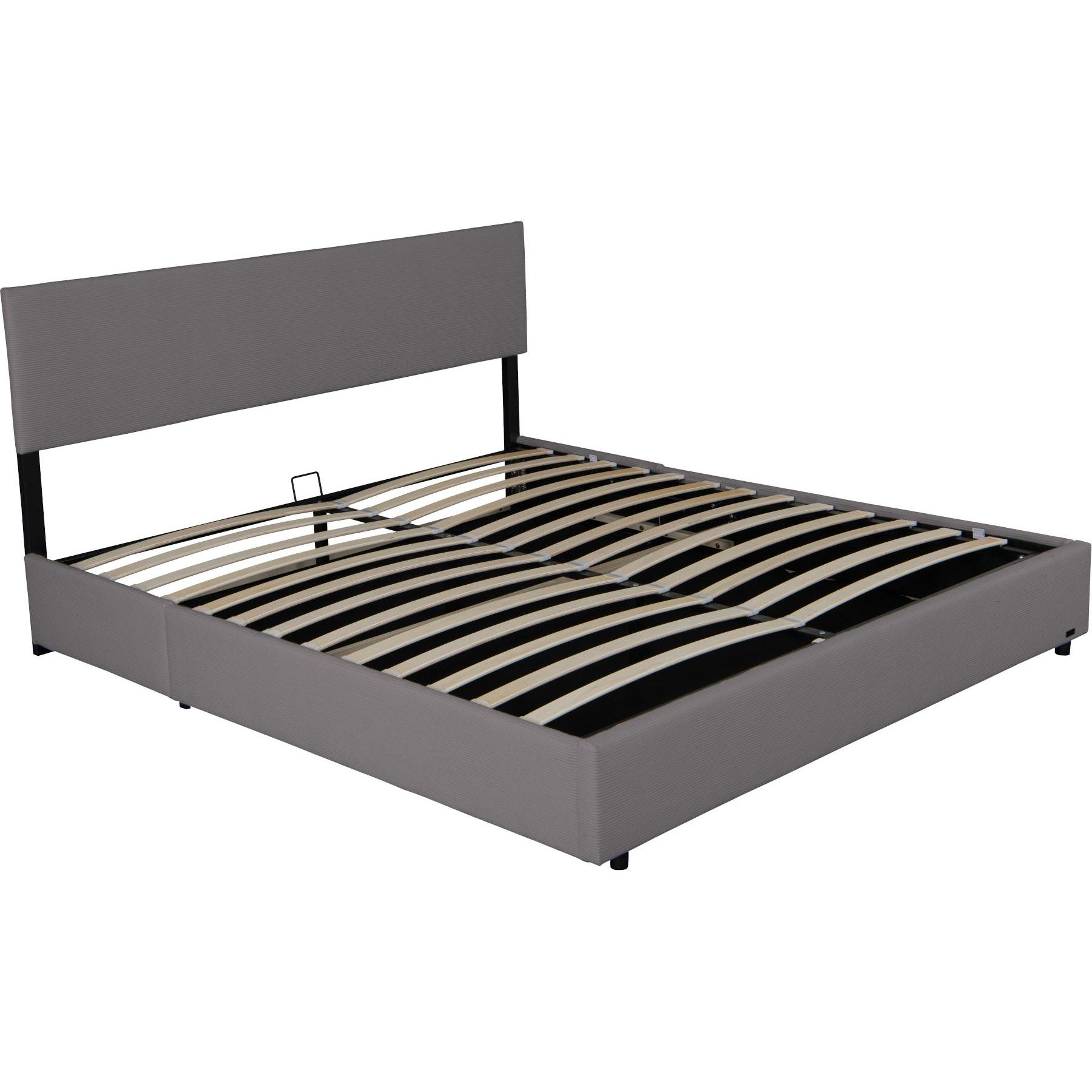 Corium, Bett, Polsterbett Juva Cord mit Lattenrost 160x200 cm Grau (160 x 200 cm)