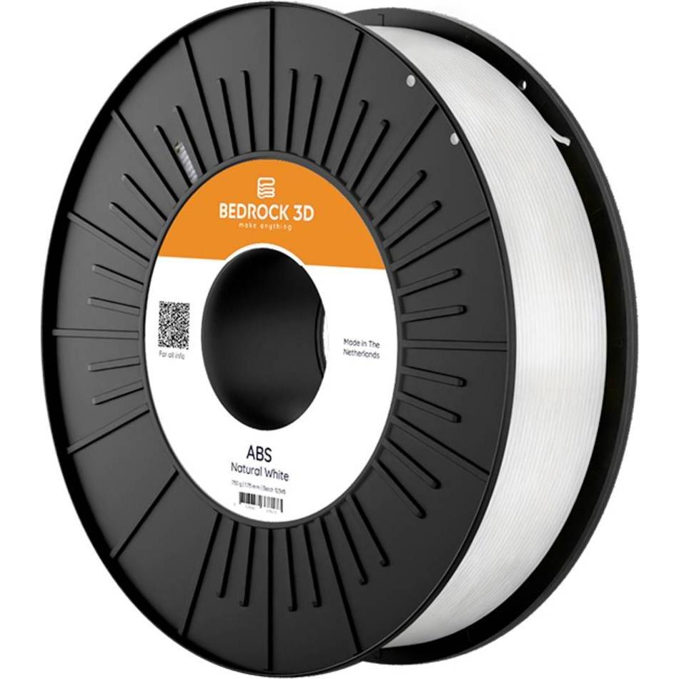 Bedrock 3D ABS-0101b075 ABS Natural White 2.85 mm 750 g Filament ABS 2.85 mm 75 (ABS, 2.85 mm, 750 g), Filamenti stampa 3D, Bianco