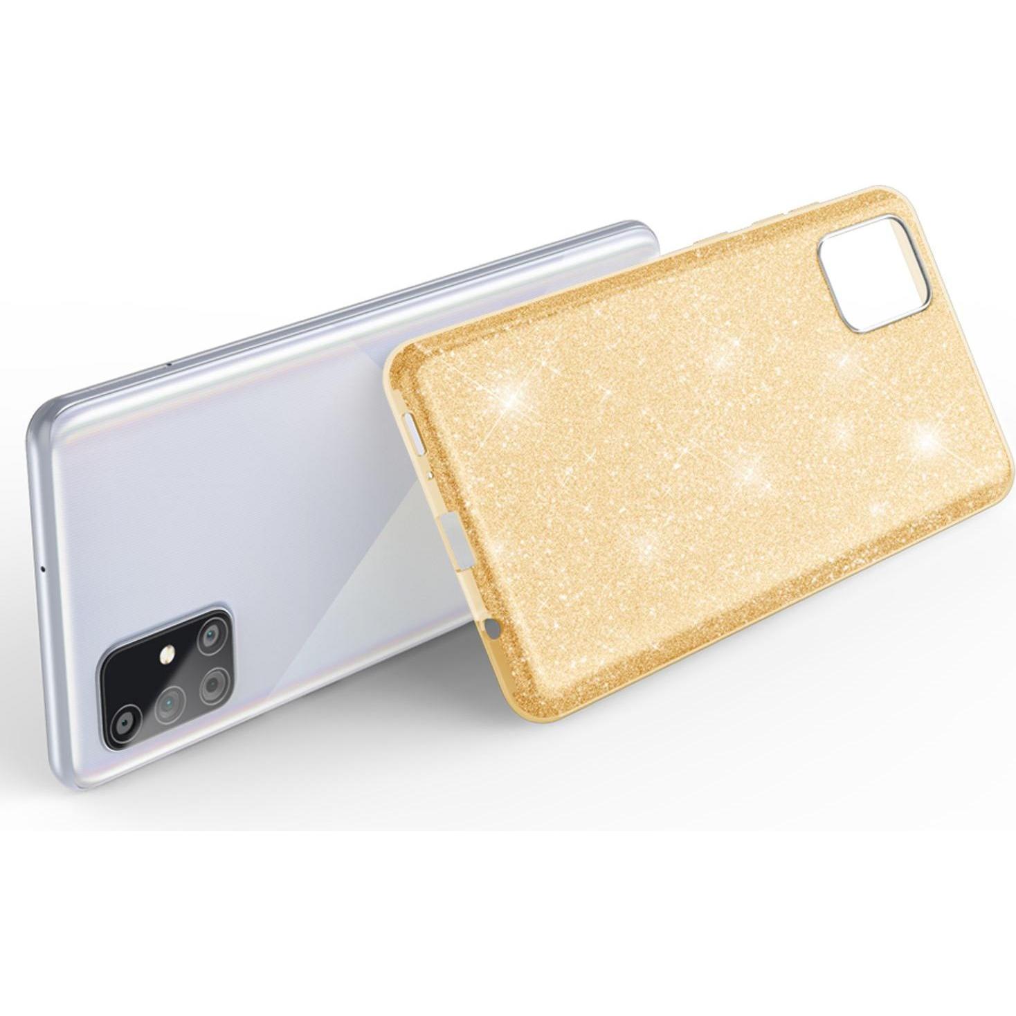 Thumbnail - Nalia Glitzer Hülle (Samsung Galaxy A51), Smartphone Hülle, Gold