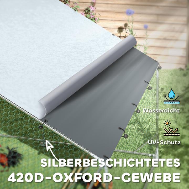 Image du produit PawHut Hühnerstall Verzinkte Stahlrohre, Stahlgitter Silber