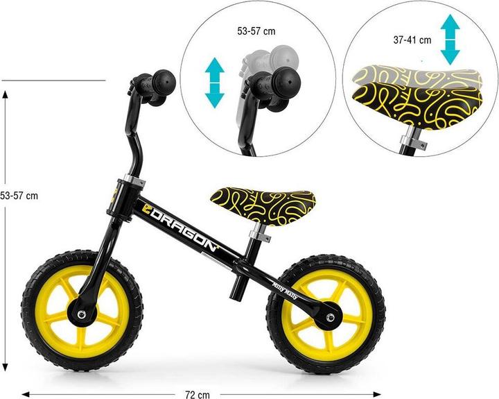 Mally Kinderlaufrad Milly Dragon schwarz