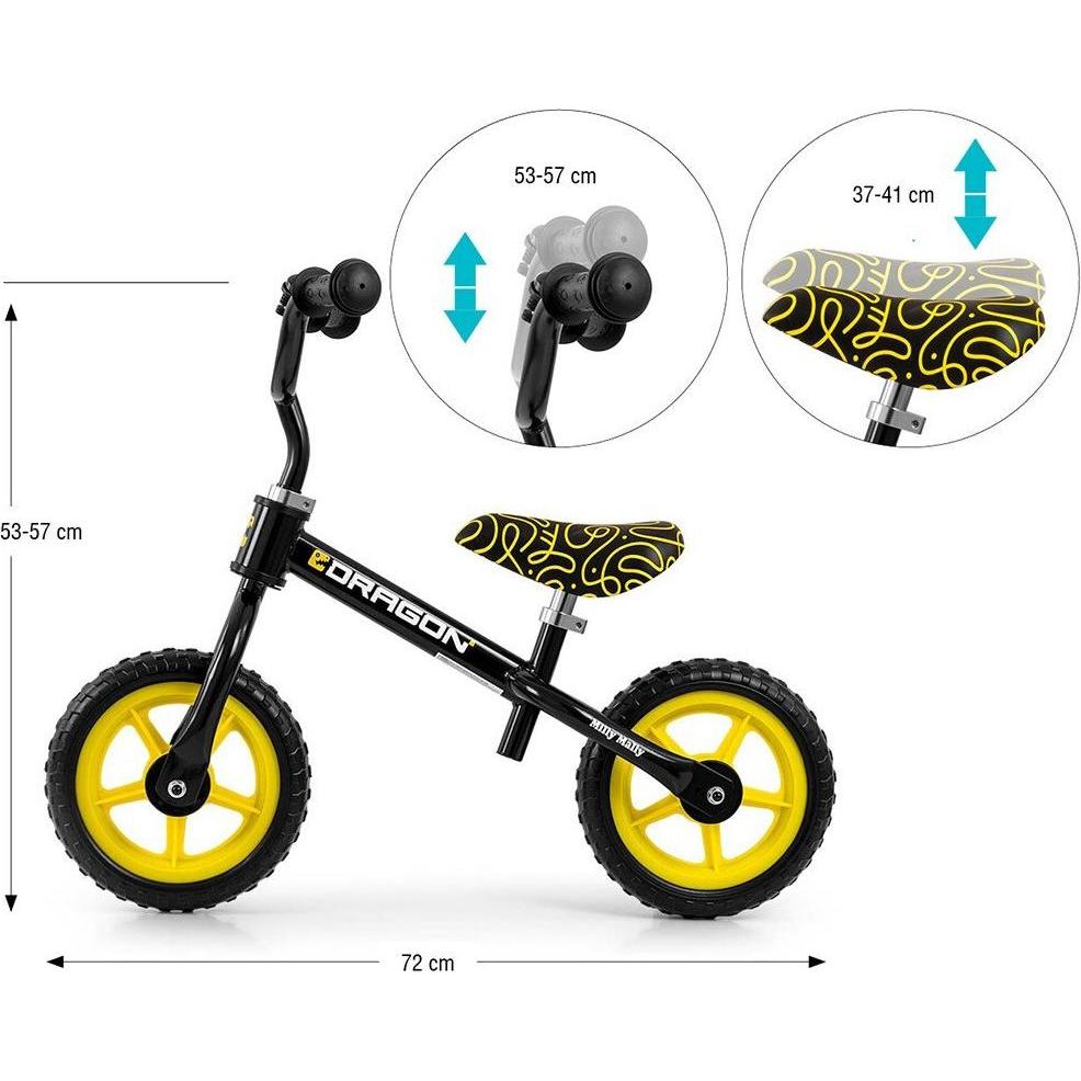 Mally Nero Kinderlaufrad Milly Dragon Schwarz