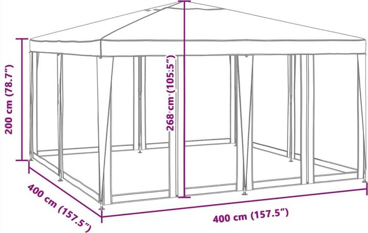 Produktbild vidaXL Partyzelt (400 cm, 400 cm)