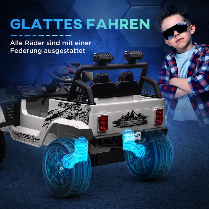Produktbild Aiyaplay Kinder Elektroauto Kunststoff, Metall Weiss (12 V)
