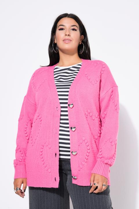 Produktbild Studio Untold Strickjacke, oversized, Heart-Muster, V-Ausschnitt (54, 56)