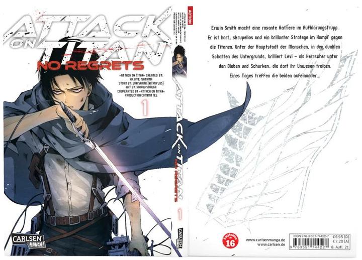 Immagine prodotto Attack on Titan - No Regrets, Band 1 (Tedesco, Hajime Isayama, 2015)