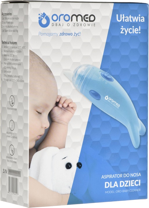 Actual product image Hi-tech medical ORO-BABY CLEANER nasal aspirator for babies Electrically operated aspirator