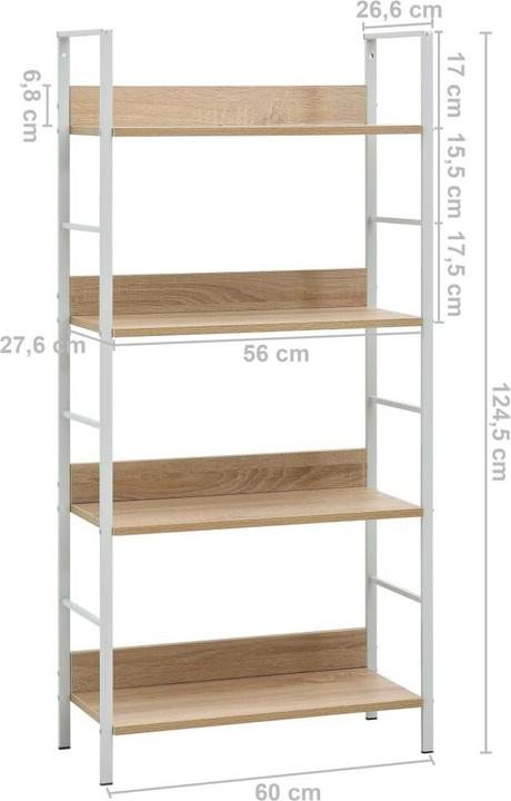 Immagine prodotto vidaXL Standregal (27.60 x 27.60 x 124.50 cm)