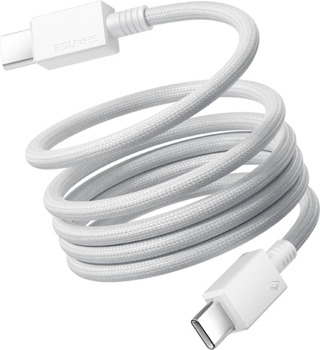 Produktbild Sharge 240W Schnellladekabel mit Kabelmanagement 1 m WHI (1 m, USB 2.0, 240 W)