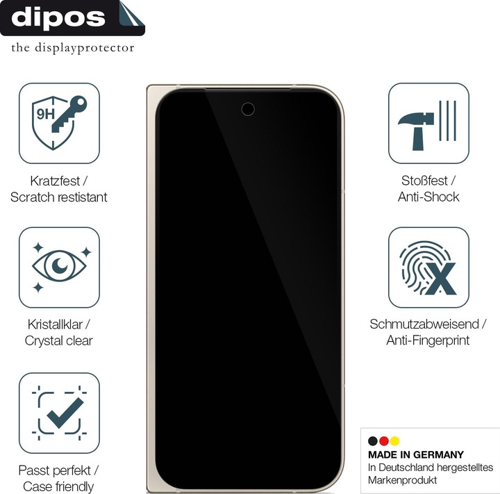Actual product image Dipos Anti-Shock Screen Protector Clear (1 Piece, Google Pixel 9 Pro Fold)