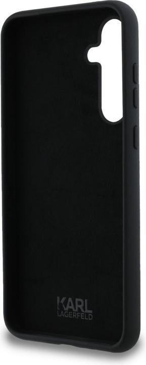 Actual product image Karl Lagerfeld KLHCSA35SMHKCNPK A35 A356 hardcase czarny/black Silicone Karl&Choupette Metal Pin (Samsung Galaxy A35)