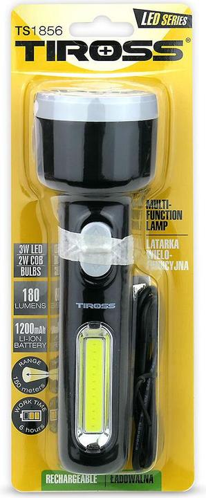 Actual product image Tiross Torch TS-1856 rechargeable torch (15 cm, 180 lm)