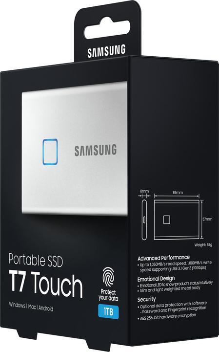 Actual product image Samsung Portable T7 Touch (1 TB)