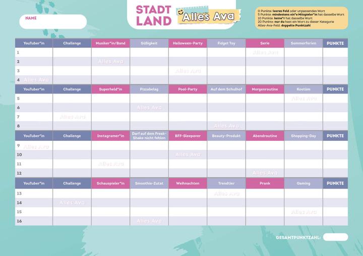 Immagine prodotto Città, Paese, Sfida - Il gioco classico per bambini e ragazzi (Tedesco)