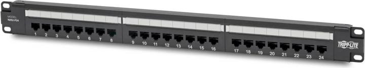 Image du produit Eaton Cat6 24-Port Patch Panel PoE+ Compliant 110/Crown 568A/B RJ45 Ethernet 1U Rack-Mount