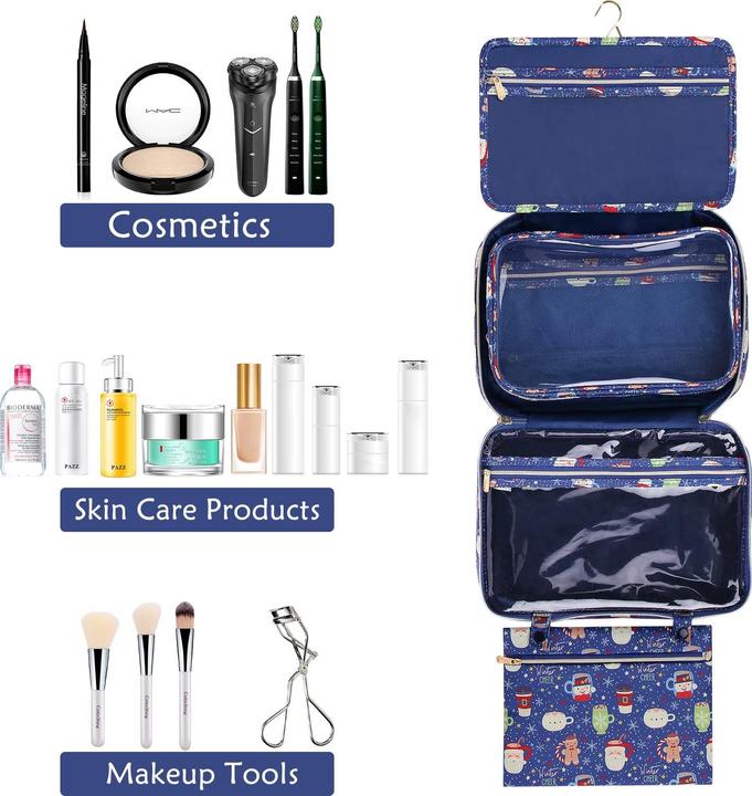 Produktbild Only-Bags.Store Kulturbeutel zum Aufhängen Reisekosmetiktasche Grosse wasserdichte Kosmetiktasche