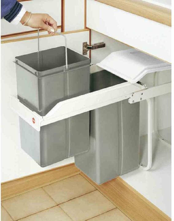 Produktbild Hailo Multi-Box duo L, Einbau-Mülleimer, 2x14 ltr (30 l)