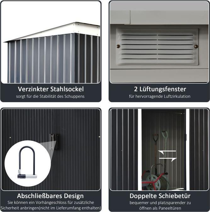 Immagine prodotto Swisshandel24 Casetta da giardino, casetta da giardino, casetta per attrezzi con porta scorrevole, finestra di