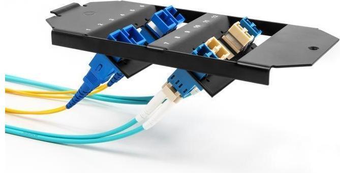 Immagine prodotto Delock Supporto per fibra ottica per cassetta a pavimento 12 porte per accoppiamenti SC Simplex / LC