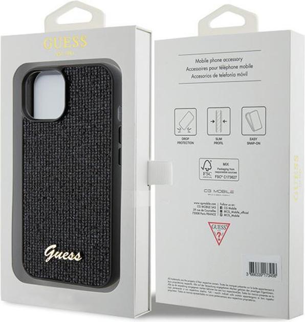 Produktbild Guess GUHCP14SPMSDGSK iPhone 14 / 15 / 13 6.1" czarny/black hardcase Disco Metal Script (Apple iPhone 15)