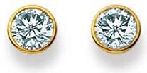 Actual product image Natsumi Schmuck Stud Earrings Zirconia Yellow Gold 18K/750 5.5mm (750/18 K Yellow gold)
