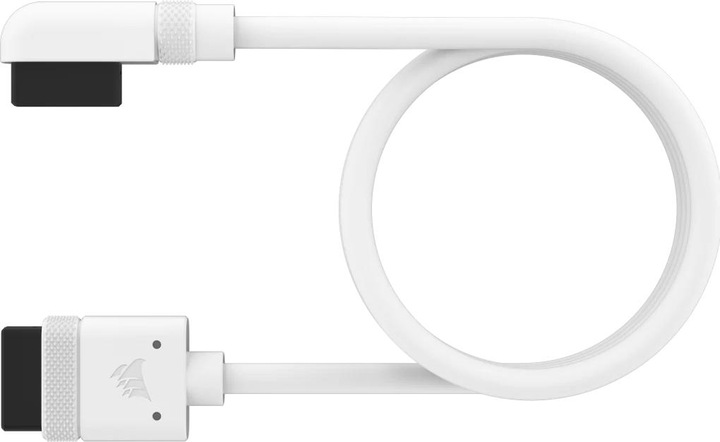 Image du produit Corsair Câble iCUE LINK 600mm avec connecteurs droits/étroits à 90°, blanc