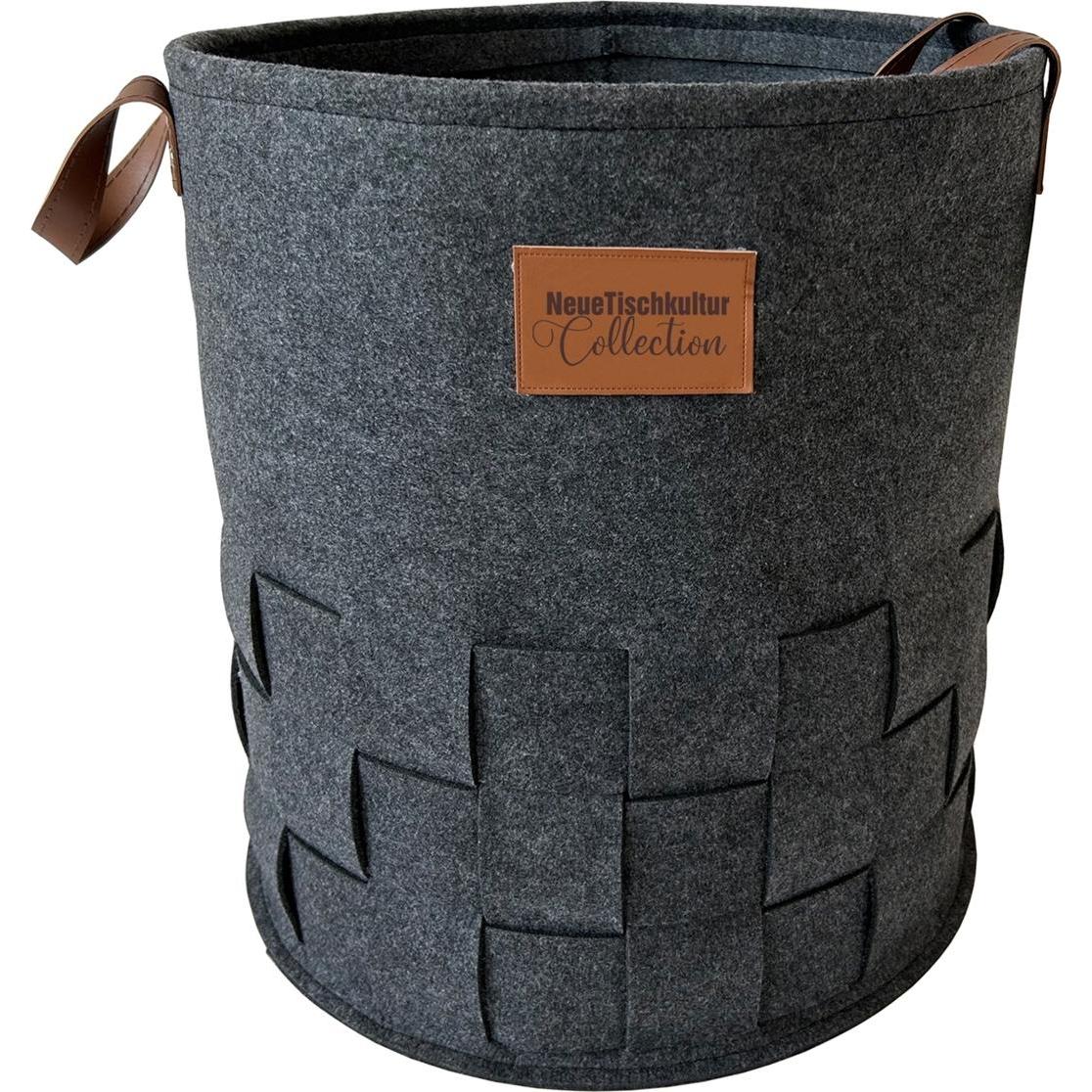HTI-Living, Wäschekorb, Wäschekorb 55 Liter Briena Filz Dunkelgrau (55 l)