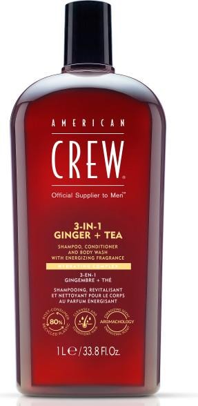 Actual product image American Crew 3-in-1 Ginger & Tea Shampoo, Conditioner & Body Wash (450 ml, Liquid shampoo)