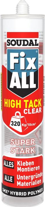 Image du produit Soudal Fix All High Tack Clear colle de montage transparente 305 g (305 g)