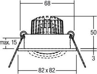 Actual product image Brumberg BRU 38144633 LED recessed spotlight 230V,6 (680 lm)