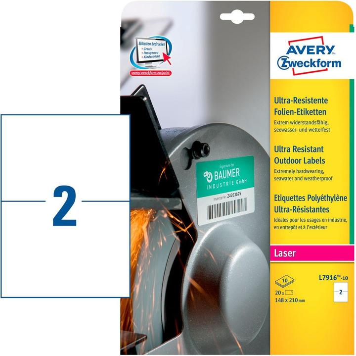 Actual product image Avery Ultra-Resistant Foil Labels