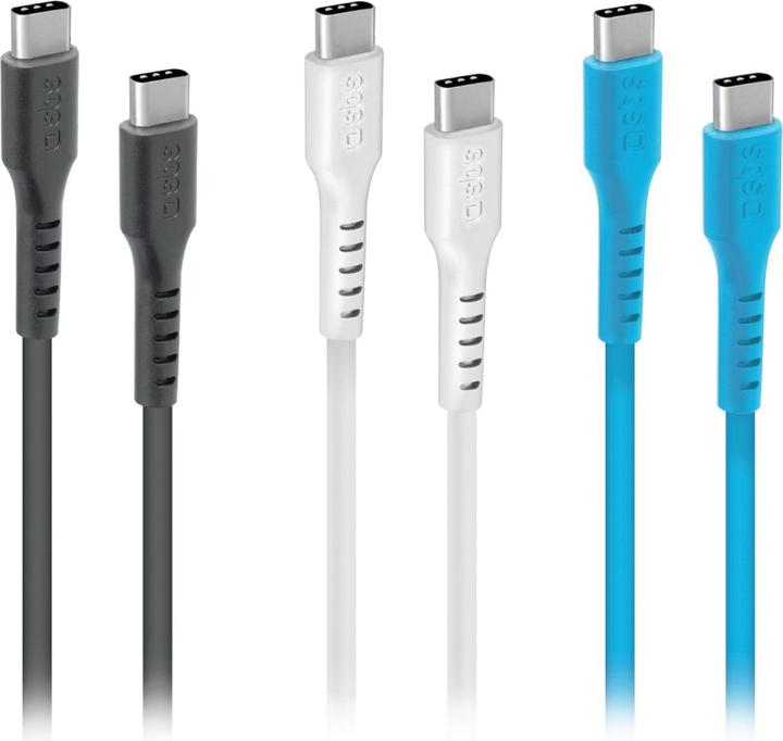 Produktbild SBS USB-C - USB-C Lade- und Datenkabel-Set in 3 Farben (1.20 m, USB 2.0)
