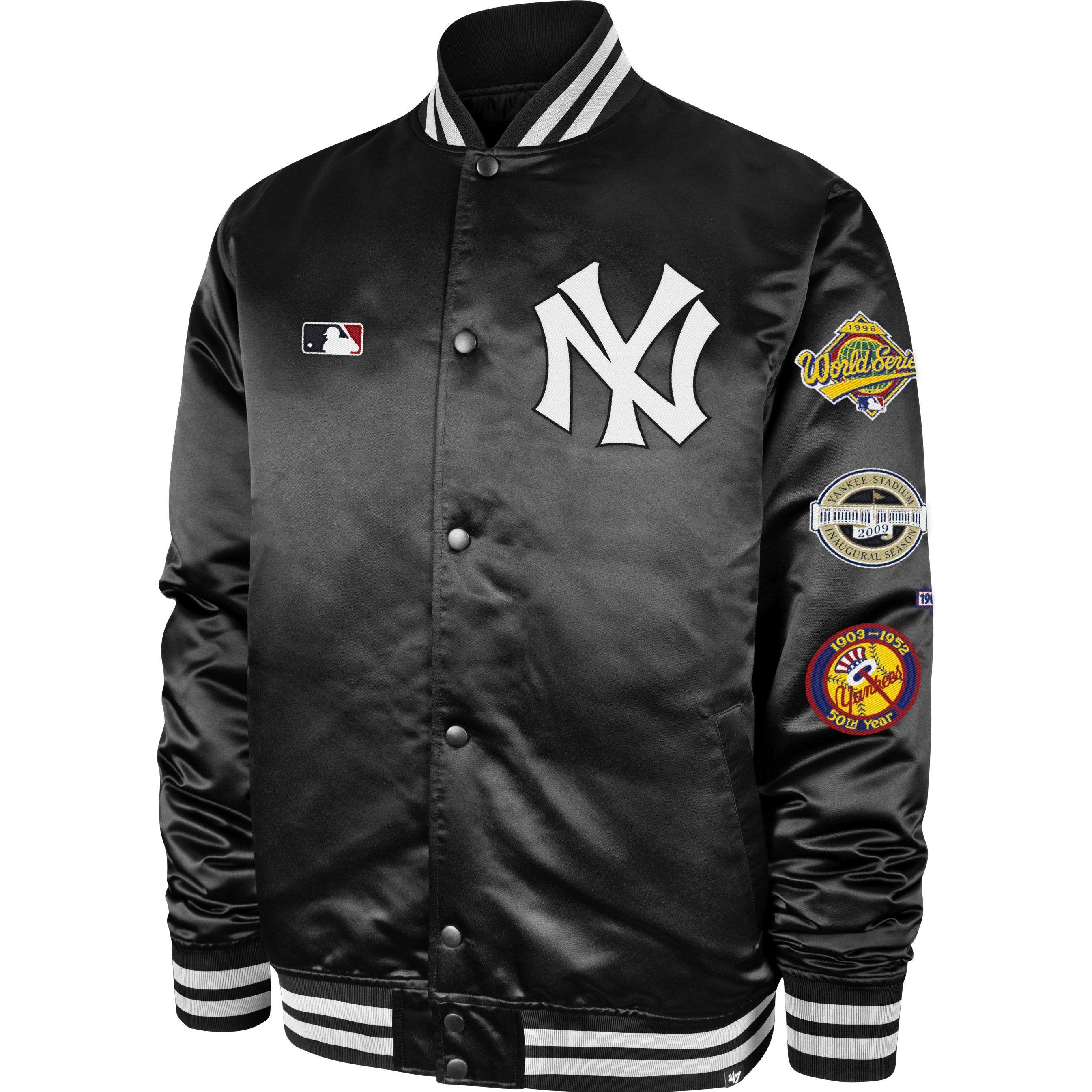 47 Brand, Herren, Jacke, College Bomber Jacke PATCHES New York Yankees - M (M), Schwarz, M