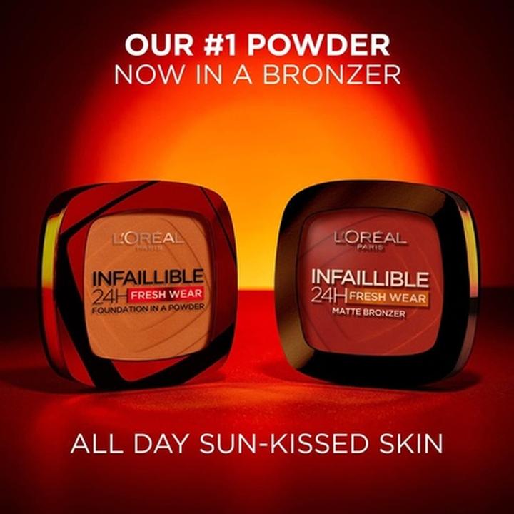 Actual product image L'Oréal Paris INFAILLIBLE 24H fresh wear matte bronzer #400-tan doré 9 gr (400-tan doré, Bronzer, 9 g)