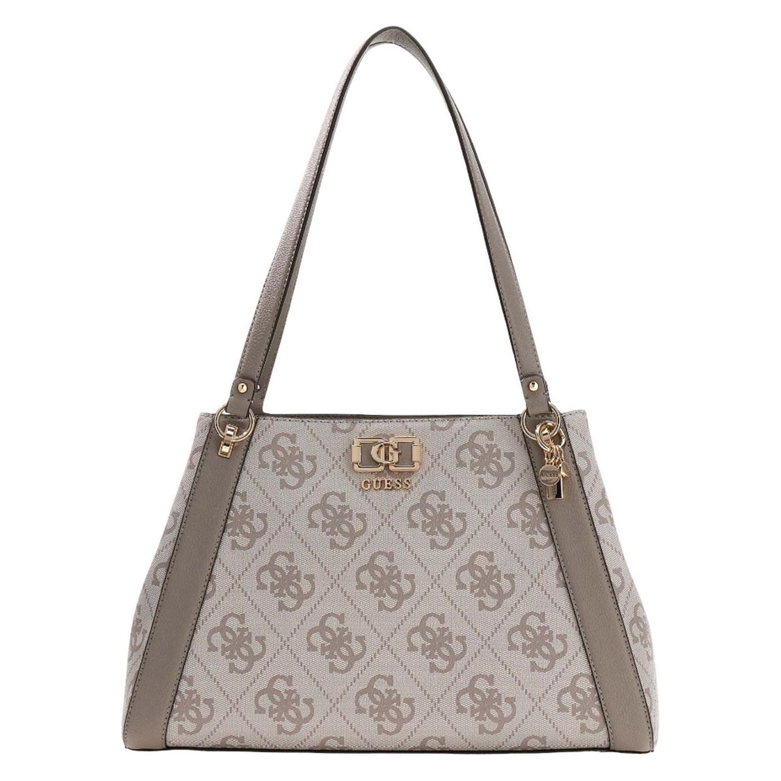Guess, Damen, Handtasche, Karnilla Logo Girlfriend Carryall, Beige
