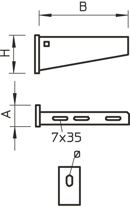Immagine prodotto OBO Bettermann OBO AW 55 21 A2 Staffa a muro/stelo 210mm V2A con piastra superiore (Cavi)