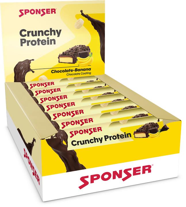 Sponser Display Chrunchy Protein Riegel Chocolate Banana 15 Stück Box (55 g, 15 pcs)