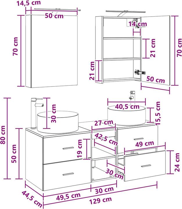 Produktbild vidaXL Badezimmerschrank