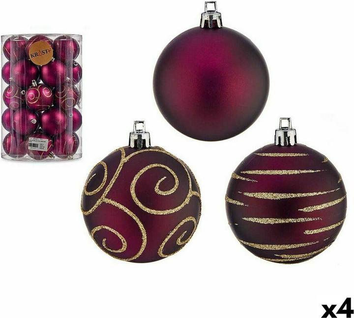 Krist+ Weihnachtskugeln-Set Lila PVC Ø 6 cm (4 Stück) (4-part)