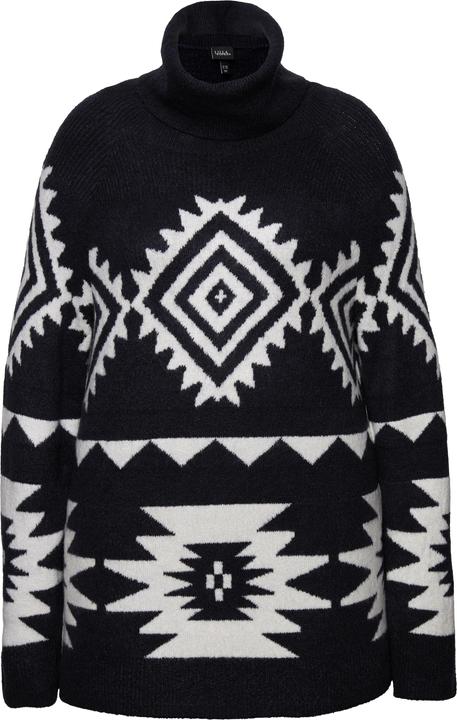 Immagine prodotto Ulla Popken Maglione dolcevita con design grafico e maniche lunghe (54)