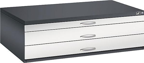 Produktbild C+P CP 7200 Planschrank lichtgrau, enzianblau 3 Schubladen 135,0 x 96,0 x 42,0 cm (135 x 96 x 42 cm)