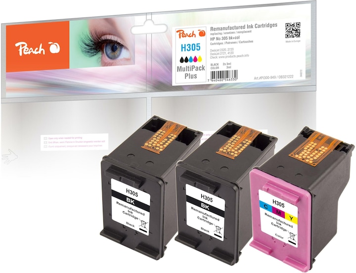 Peach Tinte HP Nr. 305 2x Black, 1x Color (M, C, BK, Y)