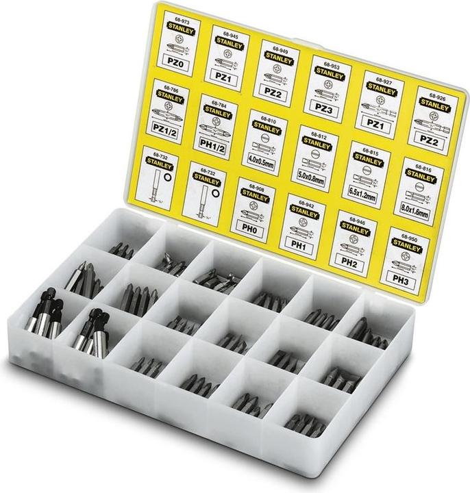 Produktbild Stanley Sortiment 190-teilig inkl. 10 Bithalter (Kreuz Phillips PH)